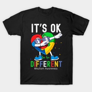 Autism Awareness Funny dancing Heart Its Ok To Be Different T-Shirt